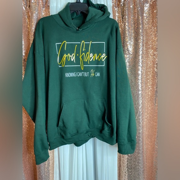 Forest Green God•Fidence hoodie - Picture 3 of 4